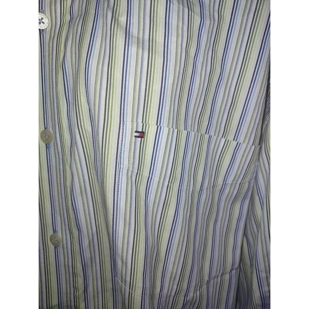 Tommy Hilfiger XXL Button Shirt Long Sleeve Multicolor 80's 2 ply Fabric